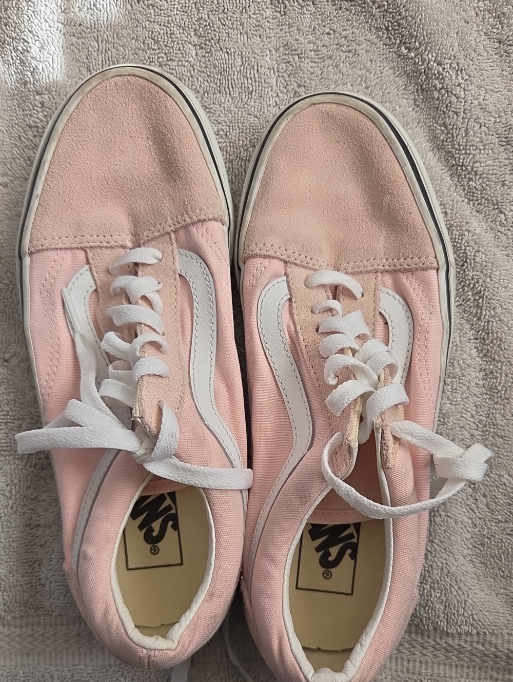 Vans Old Skool Sneakers in Light Pink and White